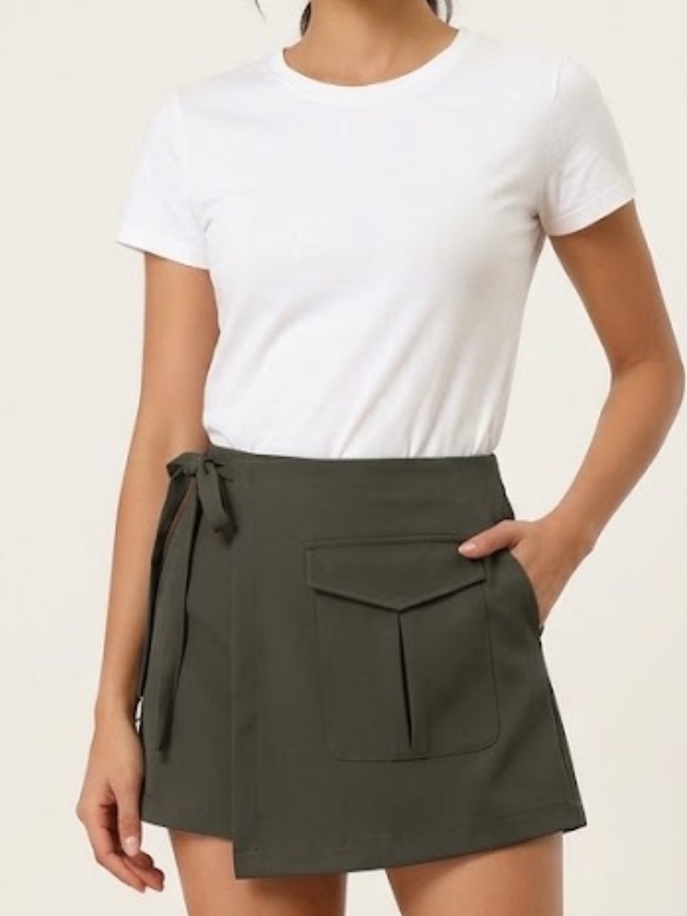 Blu Pepper Black Wrap Utility Skort Small High Rise Cargo Belted Y2K